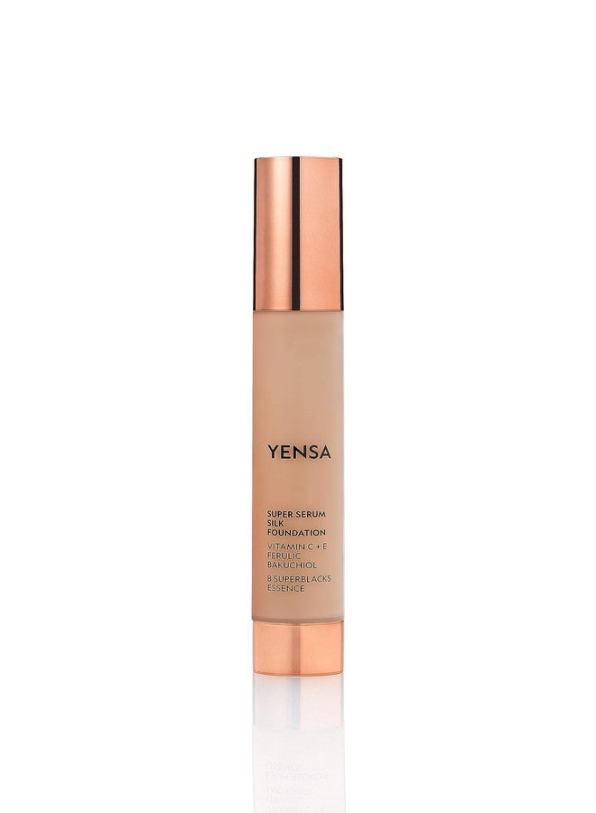 YENSA Serum Foundation Makeup - Super Silk Full Coverage Foundation Enriched with Peptides, Vitamin C & Ferulic Acid to Help Reduce Fine Lines, Wrinkles & Dark Circles - Medium 2 (1 oz) - Image 1